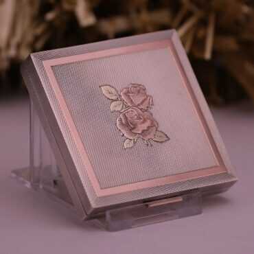 vintage silver powder compact 7