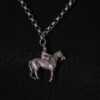 silver horse jockey pendant necklace 1