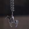 silver horse jockey pendant necklace 2