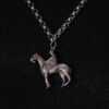 silver horse jockey pendant necklace 3
