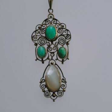 Edwardian silver gilt amazonite necklace 5